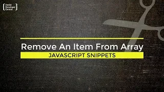 JavaScript How To Remove An Item From Array Tutorial
