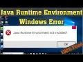 Java Runtime Environment not found FIX How to install Java jre Error on Windows 10 8 8 1 7