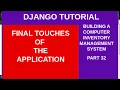 DJANGO - 32 FINAL TOUCHES OF THE APPLICATION