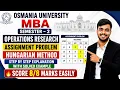 Assignment Problem Using Hungarian Method Operations Research MBA Semester-2 Osmania University