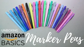 Unboxing Review of the Amazon Basics Fine Marker Pens - Cheap Papermate Flair Alternative