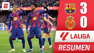 El BARCELONA goleó 3-0 al MALLORCA y sigue líder. Goles de Lewandowski, Lamine y Bernal | La Liga