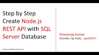 Step by Step Create Node js REST API with SQL Server Database