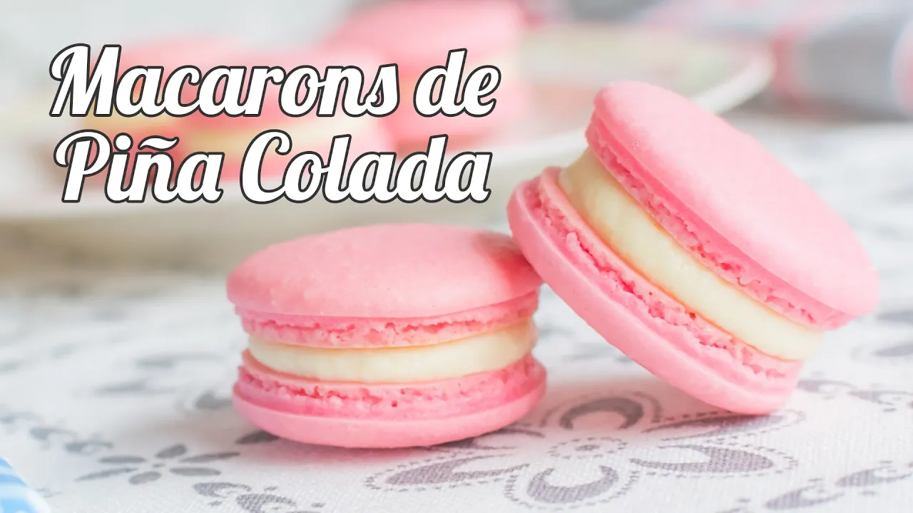 Macarons de Pia Colada   #11 Mesa dulce para Baby Shower   Quiero Cupcakes!