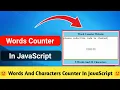 Words Counter In JavaScript JavaScript Projects For Beginners JavaScript Projects CODE 5X