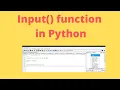 User Input in Python Interactive Input in Python ll Lecture 8