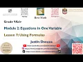 Using Formulas Module 2 Lesson 7