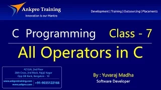 C language - Class 7 Operators in C