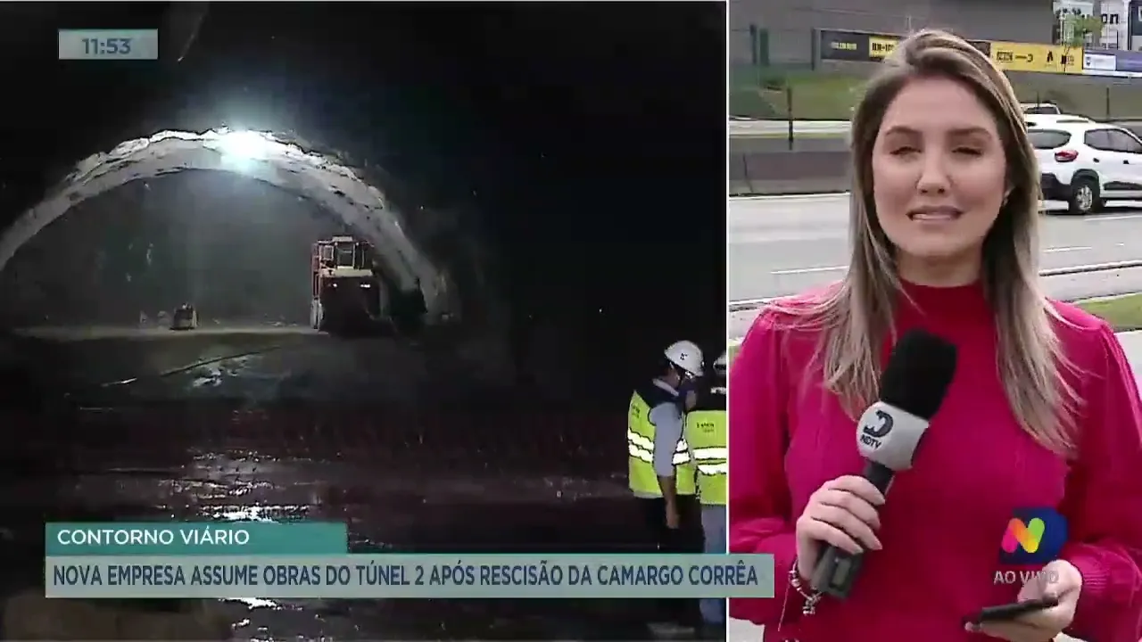 Contorno Viário: nova empresa assume obras do Túnel 2 após rescisão da Camargo Corrêa
