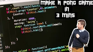 Make Pong Game In Just 3 mins Java Script Strange Coding