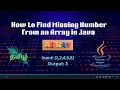 Missing Number in Array Easy in Java Tamil Explanation Interview Questions