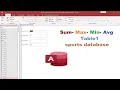 How to get Sum Max Min and Avg Values from table in MS access form using VBA