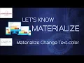 How to change font color in Materialize CSS - Crash course for Beginners