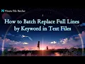 How to Batch Replace Full Lines by Keyword in Text Files Ninetu File Batcher