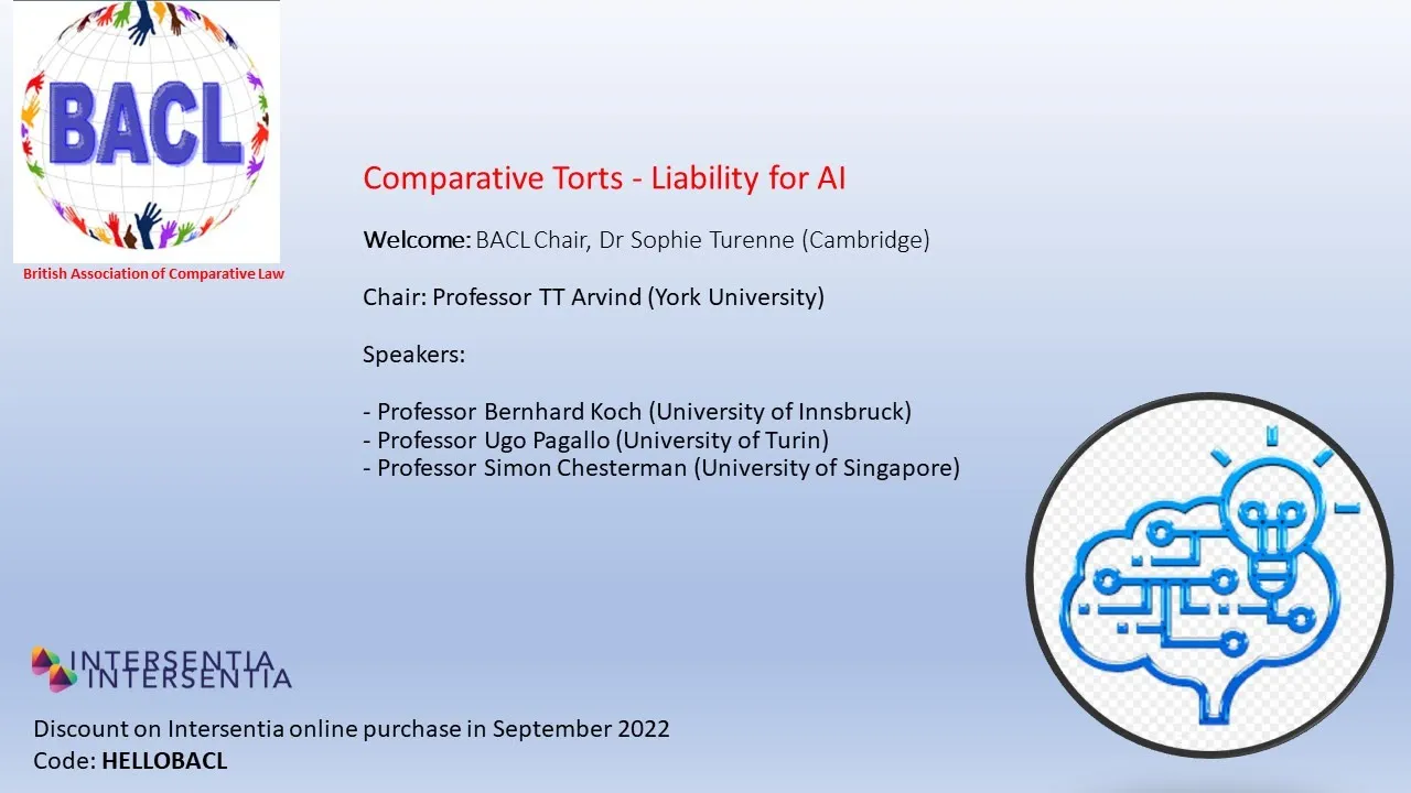 Comparative Torts - Liability for AI: BACL Annual webinar