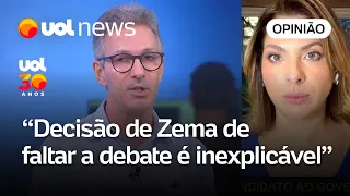 Ausência de Zema em debate é 'bizarra' do ponto de vista eleitoral | Daniela Lima