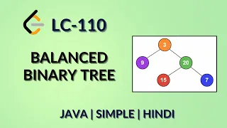 Balanced Binary Tree Leetcode 110 Java-Hindi