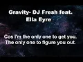 Gravity- DJ Fresh feat. Ella Eyre (Lyrics Video)