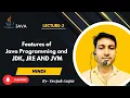 Core Java part 3 Features of Java Programming Language Software JDK JRE and JVM