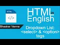 HTML tutorial for beginners in English Dropdown List using Select and Option tags