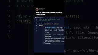 how to take multiple user input in single line