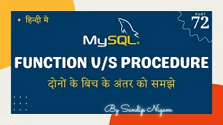 Difference Between Function Procedure in MySQL