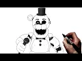 How To Draw Withered Golden Freddy Step By Step FNAF