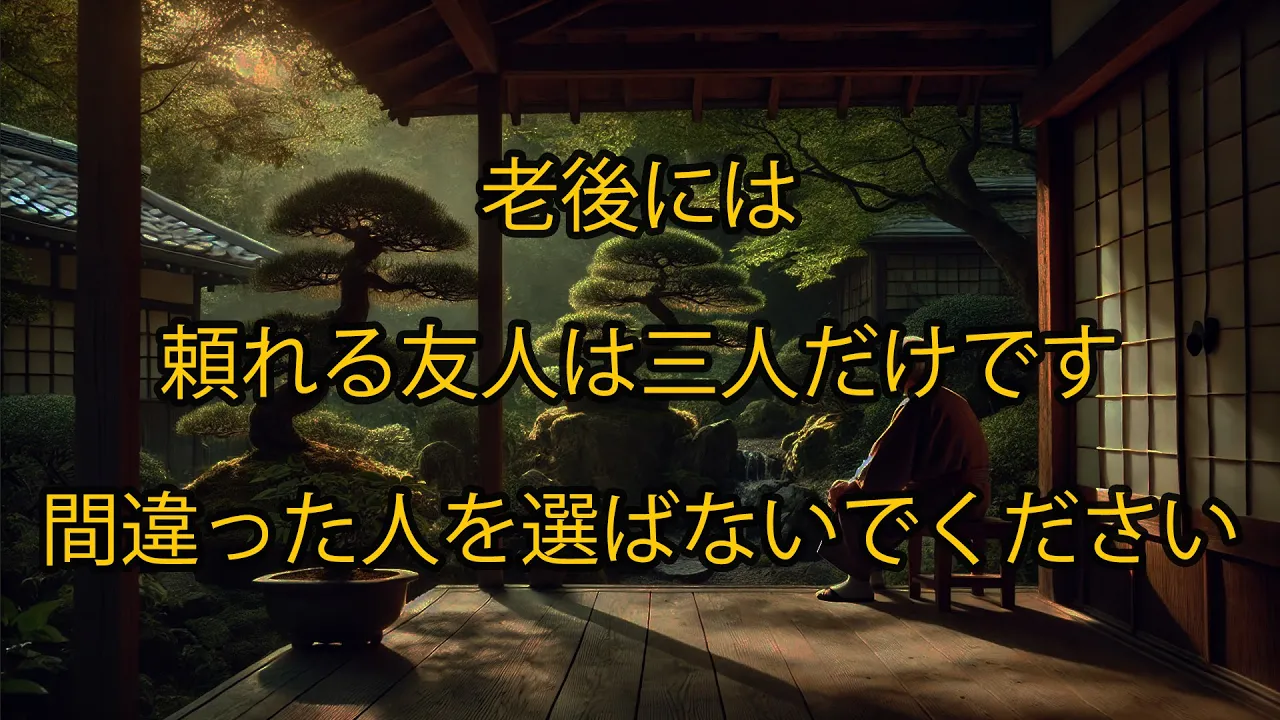Outline Video 老後には、頼れる友人は三人だけです。間違った人を選ばないでください