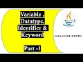 Variable Datatype Identifier Keyword in JAVA Part - 1 Code Depth