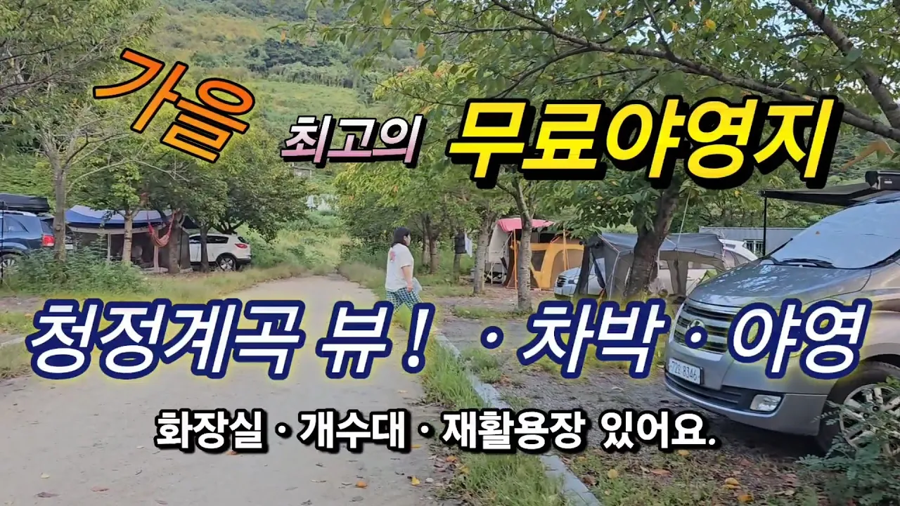 대구근교 무료차박ㆍ야영의성지/치산계곡야영장/화장실, 개수대,음쓰통,재활용장 있어요/#스타랙스캠핑카 #차박여행 サムネイル