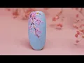 Delicate nail design in a few minutes Japanese Sakura blossom Nail art