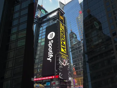 @bellapoarch x @Spotify Billboard spotted in NYC 🗽