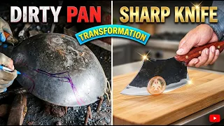 I Turned a Kitchen Pan Into a Real Knife!
