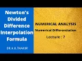 Numerical Methods Newton s Divided Difference Interpolation Formula
