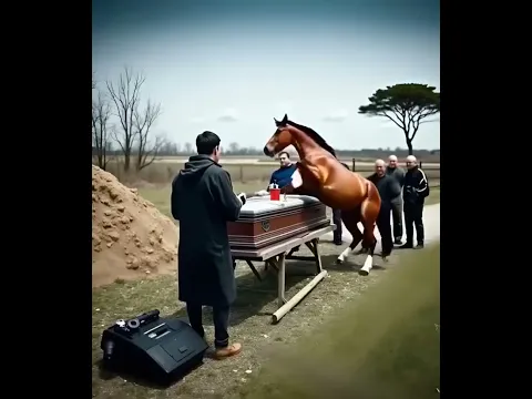 At Her Husband’s Funeral, His Horse Broke the Coffin — What Was Inside Left Everyone Stunned #horse