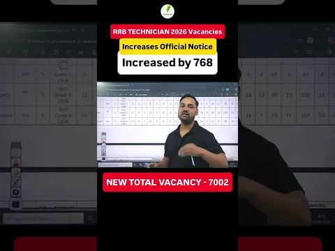 📢 RRB TECHNICIAN 2026: Vacancy Increase Official Notice Out! Grade 1 Vacancy Increase Or Not? 🤔