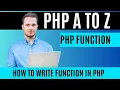 Functions in PHP PHP Tutorial A to Z