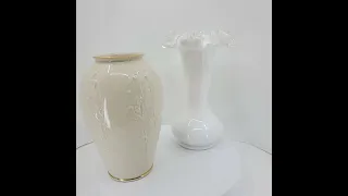 Lenox ruffled edge vases