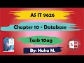 Task 10ag Data dictionary Chapter 10 Database Cambridge AS IT 9626