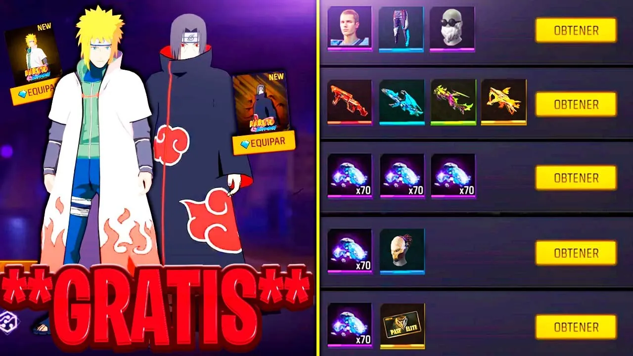 🎁CÓDIGOS *OFICIALES* DE FREE FIRE 2025 | ITACHI | CODIGOS de AGOSTO 2025 NARUTO 2.0 X FREE FIRE⚡