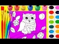 How to Draw Owl Coloring Page for Children Art for Kids