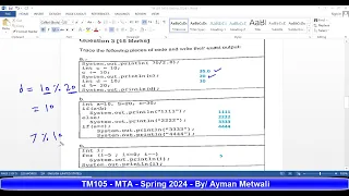 TM105 MTA Spring 2024