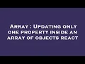 Array Updating only one property inside an array of objects react