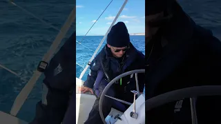 Unexpected wave hits🫣 #sailing #sailinglife #boatlife