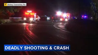 2 dead after man suffering from gunshot wound crashes on I-95 in Delaware County