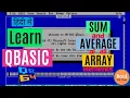 QBASIC Tutorial To Print The Sum and Average Of Integers Using Array Hindi