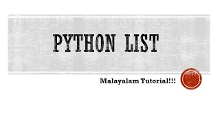 Python List List Sequence Type Data Types Python programming language Malayalam Tutorial