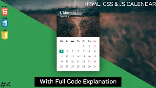 Build a Beautiful Automatic Calendar HTML CSS JavaScript Tutorial