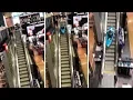 Crazy Kayaker Travels Down Store Escalator