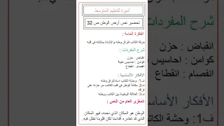 تحضير نص أرض الوطن السنة الثانية متوسط  تحضير نص أرض الوطن السنة الثانية متوسط